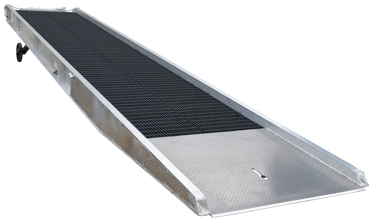 Vestil Aluminum/Steel Yard Ramp Grating 74 In. x 30 Ft. 30,000 Lb. Capacity Silver