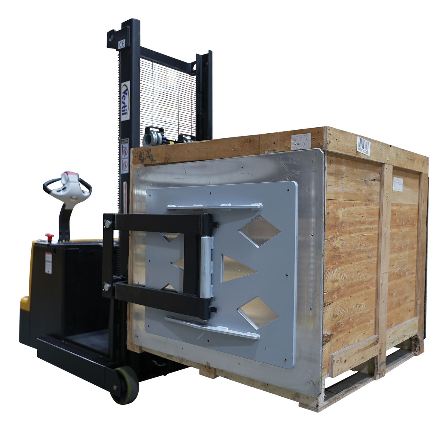 Vestil Counter Balanced Powered 23 In. - 41 In. Bale Clamp Lifter 800 Lb. Capacity Black/Yellow