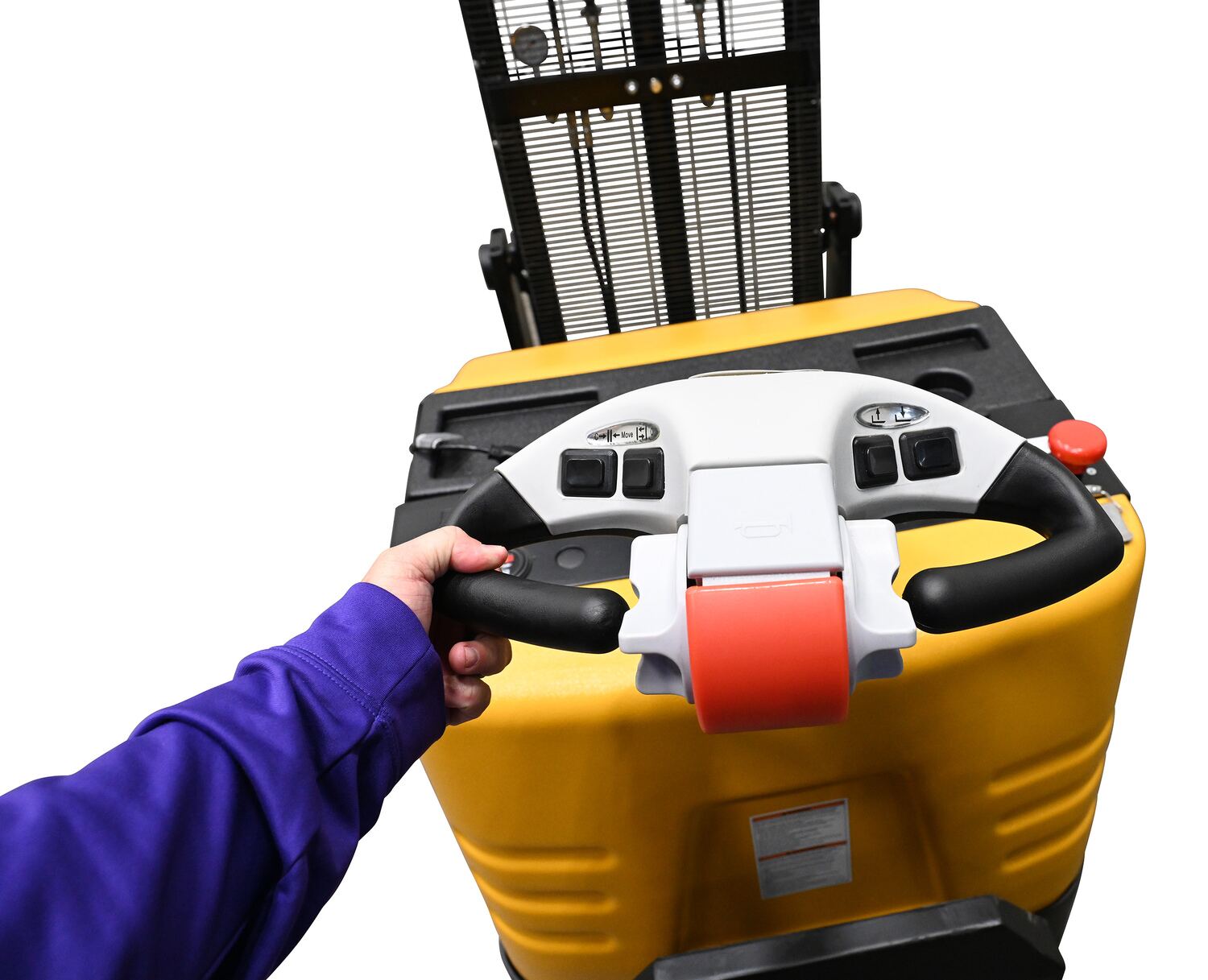 Vestil Counter Balanced Powered 27 In. - 51 In. Bale Clamp Lifter 800 Lb. Capacity Black/Yellow