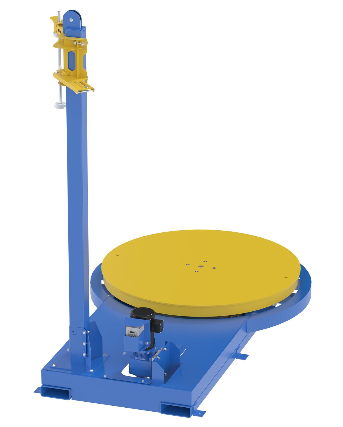 Vestil Semi-Automatic Stretch Wrap Machine 54 In. Turntable Diameter 5,000 Lb. Capacity Blue / Yellow