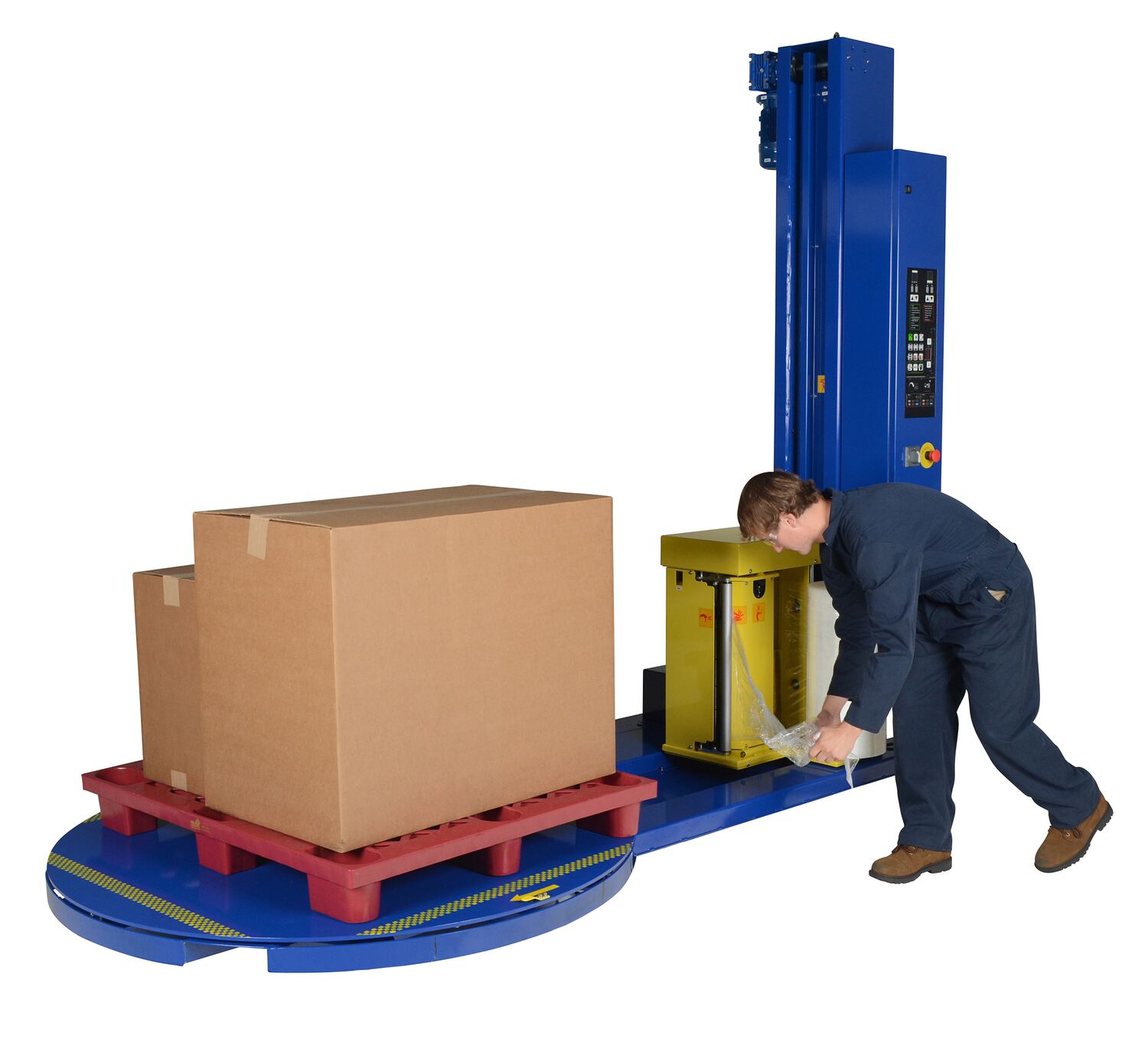 Vestil Auto Wrap Stretch Wrapper 60 In. Turntable Diameter 4,000 Lb. Capacity Blue