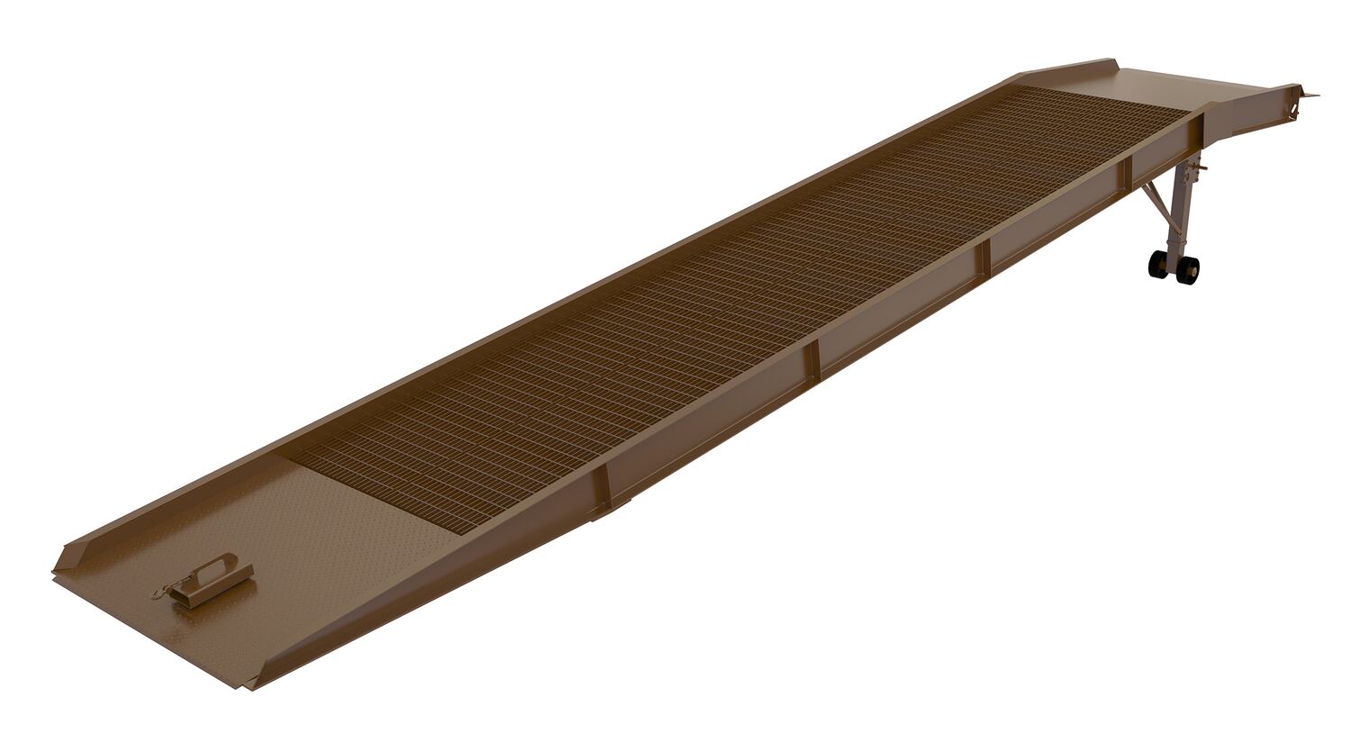 Vestil Steel Overlap Yard Ramp 73 In. x 36 Ft. 20,000 lb. Capacity Earth Tone Brown