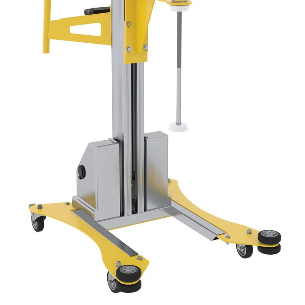 Vestil Aluminum Quick Lift DC Powered Pallet Stretch Wrap Machine 72 In. Maximum Wrap Length Yellow