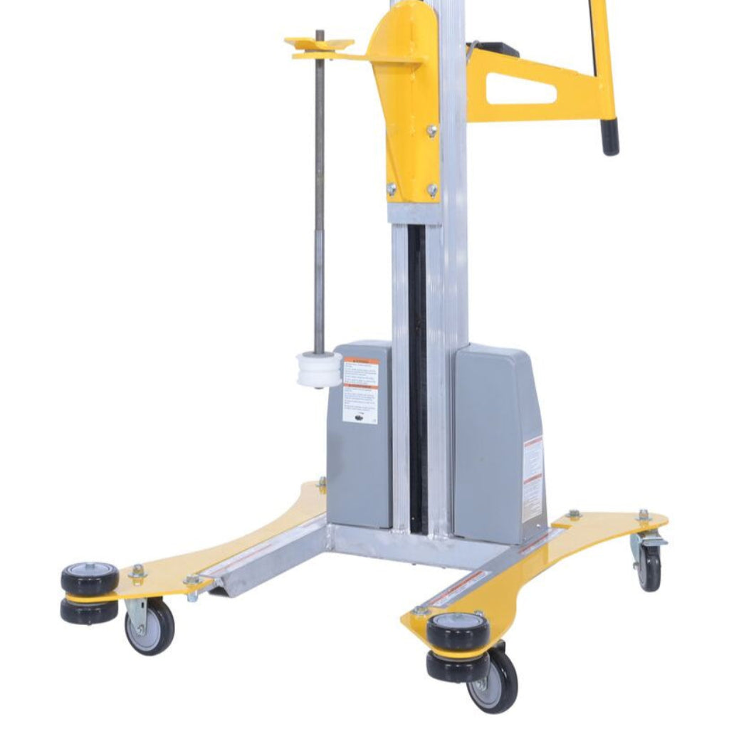 Vestil Aluminum Quick Lift DC Powered Pallet Stretch Wrap Machine 88 In. Maximum Wrap Length Yellow