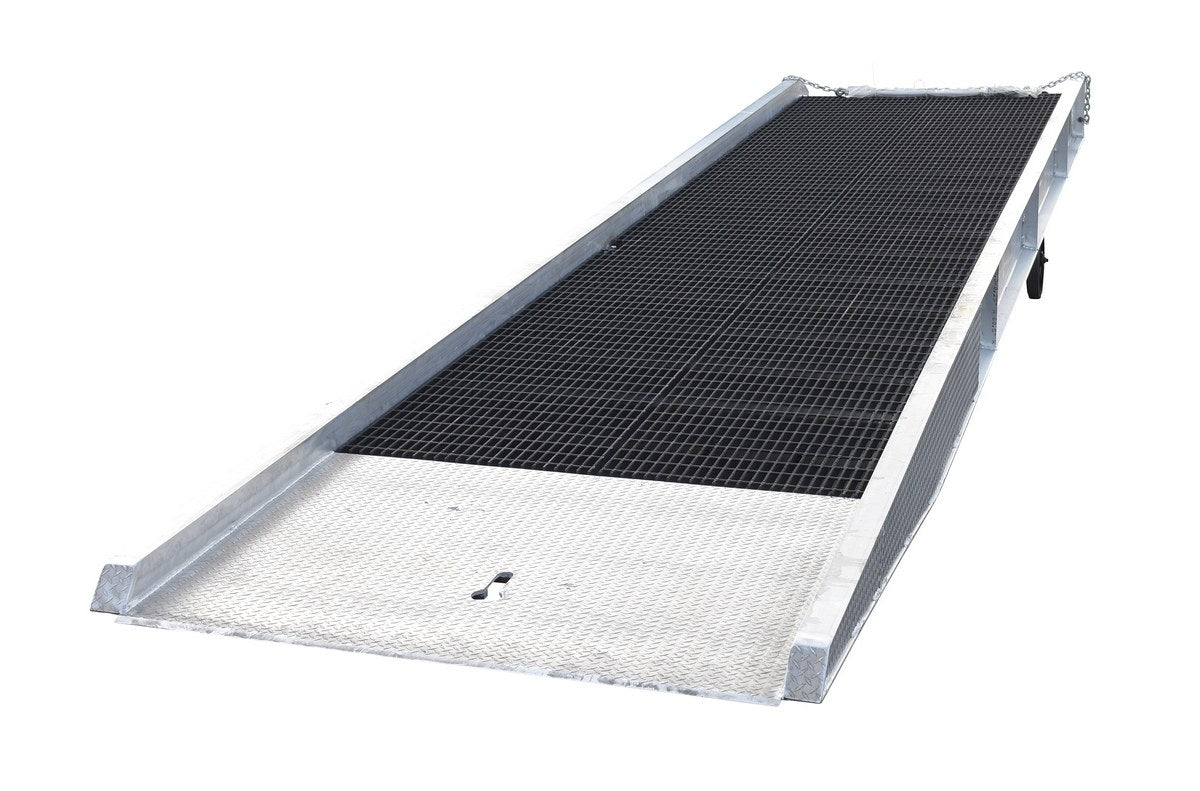 Vestil Aluminum/Steel Yard Ramp Grating 74 In. x 30 Ft. 16,000 Lb. Capacity Silver