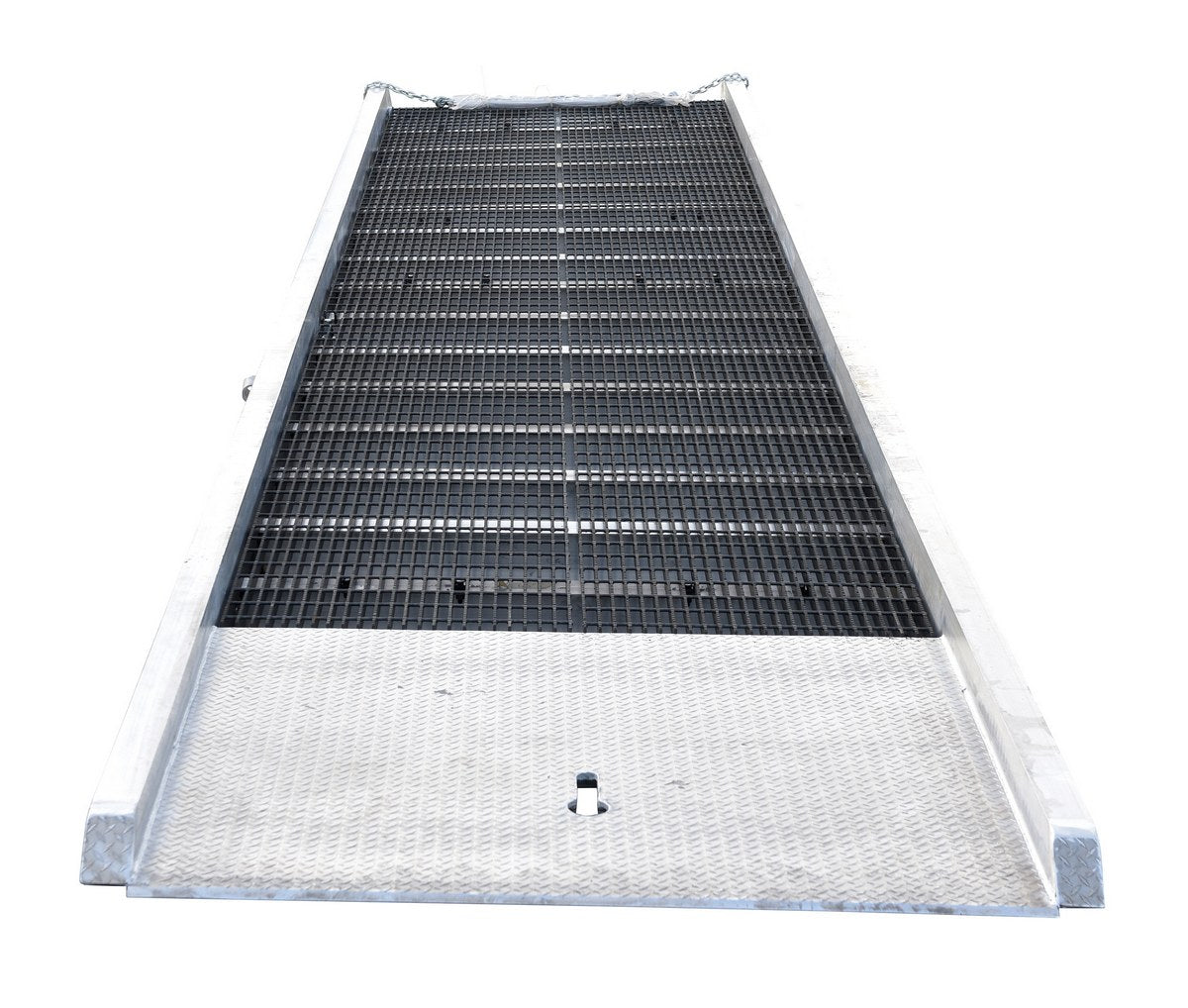 Vestil Aluminum/Steel Yard Ramp Grating 74 In. x 30 Ft. 16,000 Lb. Capacity Silver