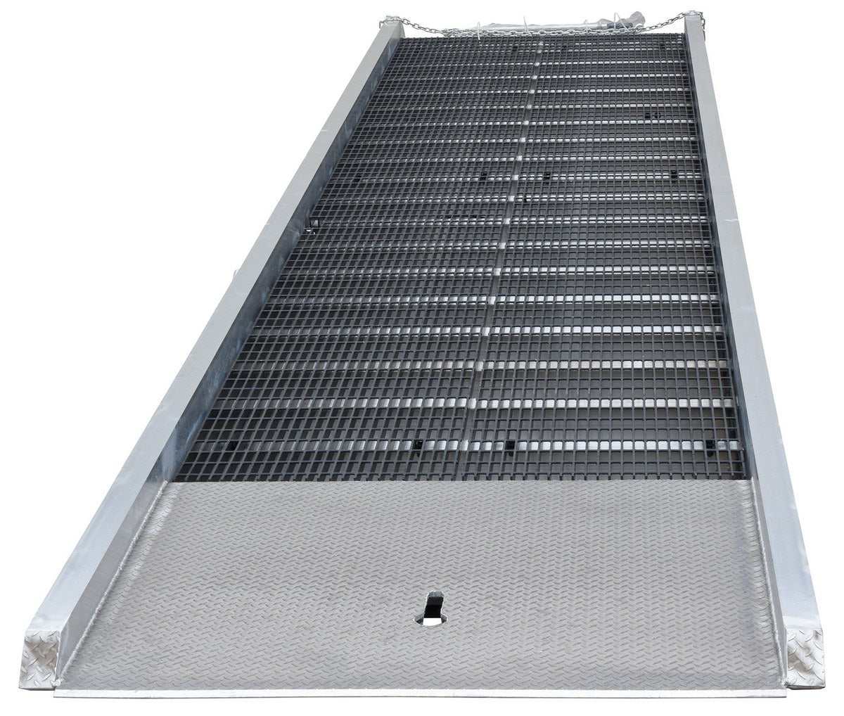 Vestil Aluminum/Steel Yard Ramp Grating 74 In. x 30 Ft. 30,000 Lb. Capacity Silver