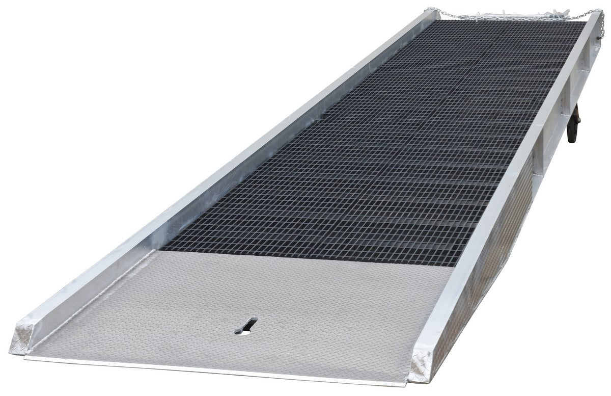 Vestil Aluminum/Steel Yard Ramp Grating 74 In. x 30 Ft. 30,000 Lb. Capacity Silver