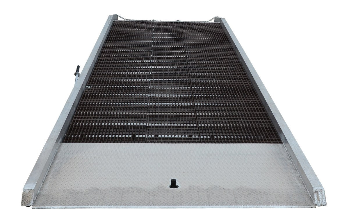 Vestil Aluminum/Steel Yard Ramp Grating 95 In. x 36 Ft. 25,000 Lb. Capacity Silver