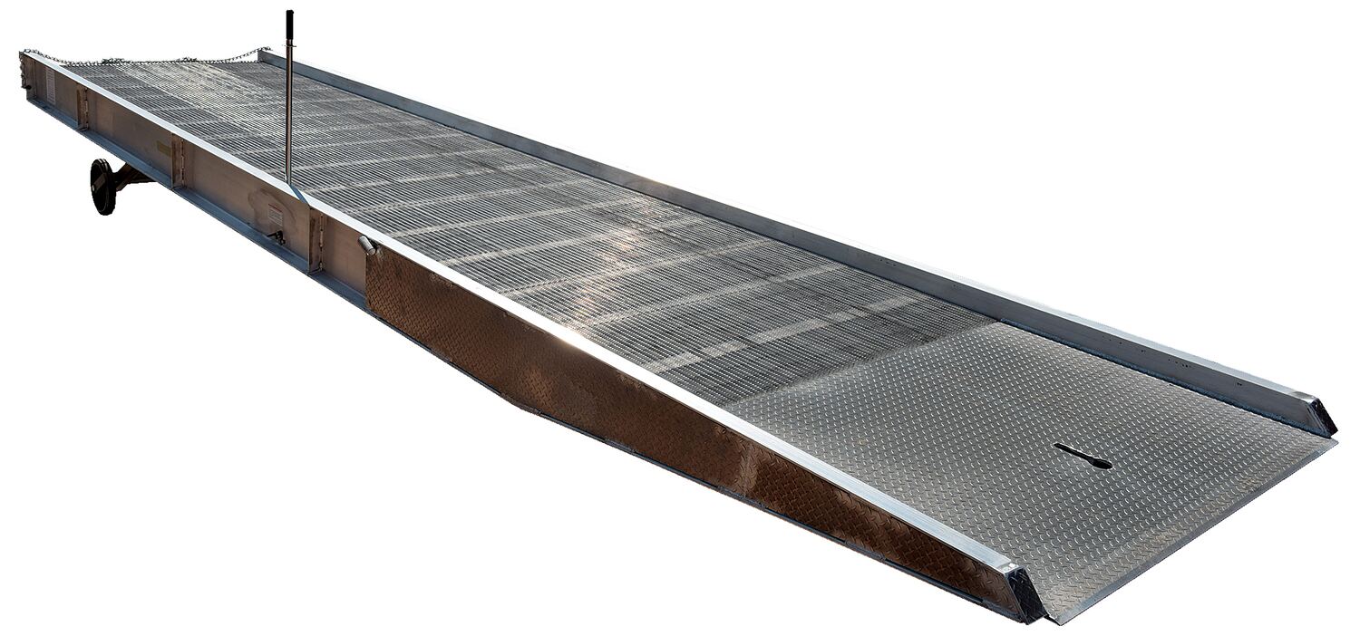 Vestil Aluminum Yard Ramp 360 In. x 86 In. 20000 Lb. Capacity Silver