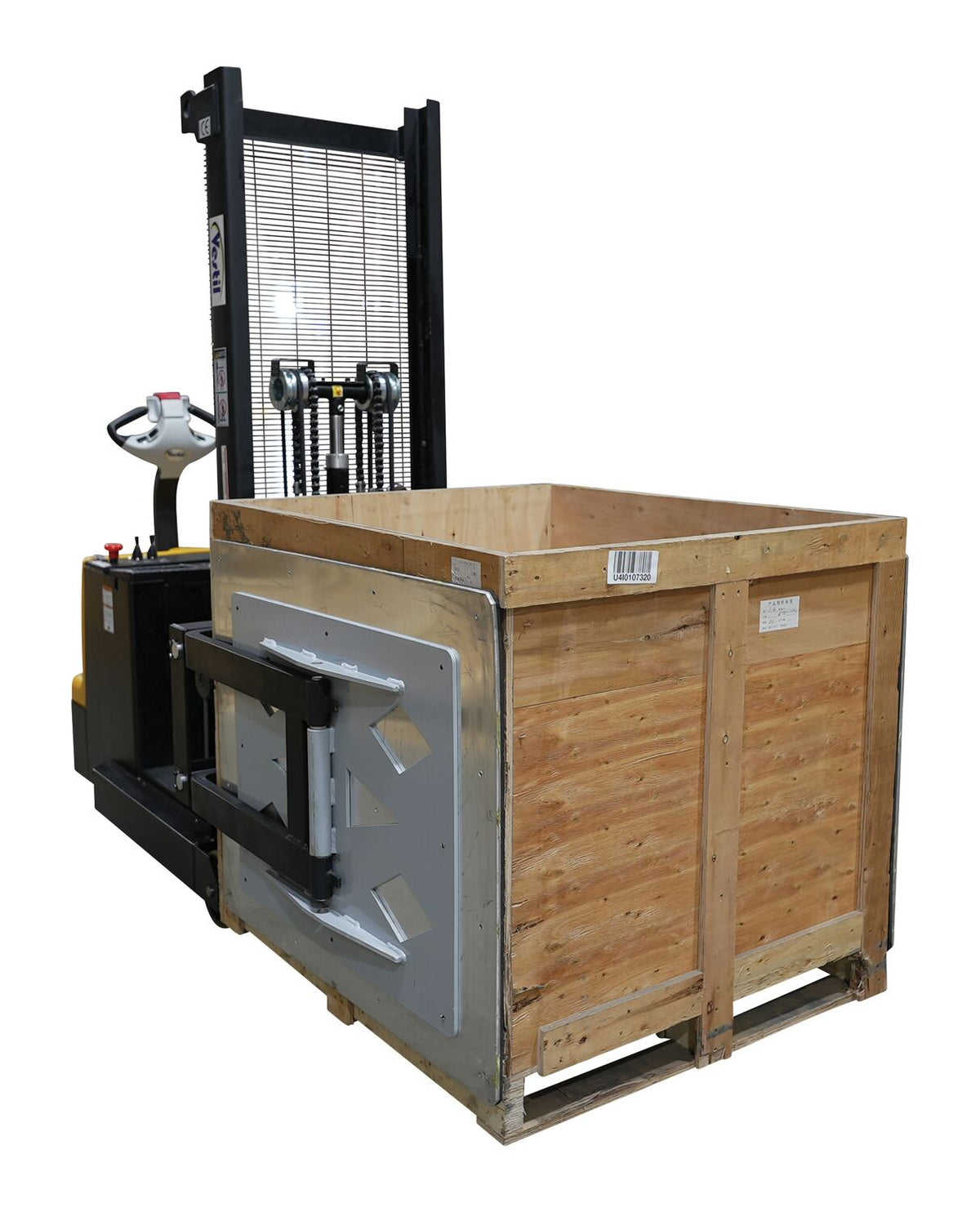 Vestil Counter Balanced Powered 23 In. - 41 In. Bale Clamp Lifter 800 Lb. Capacity Black/Yellow