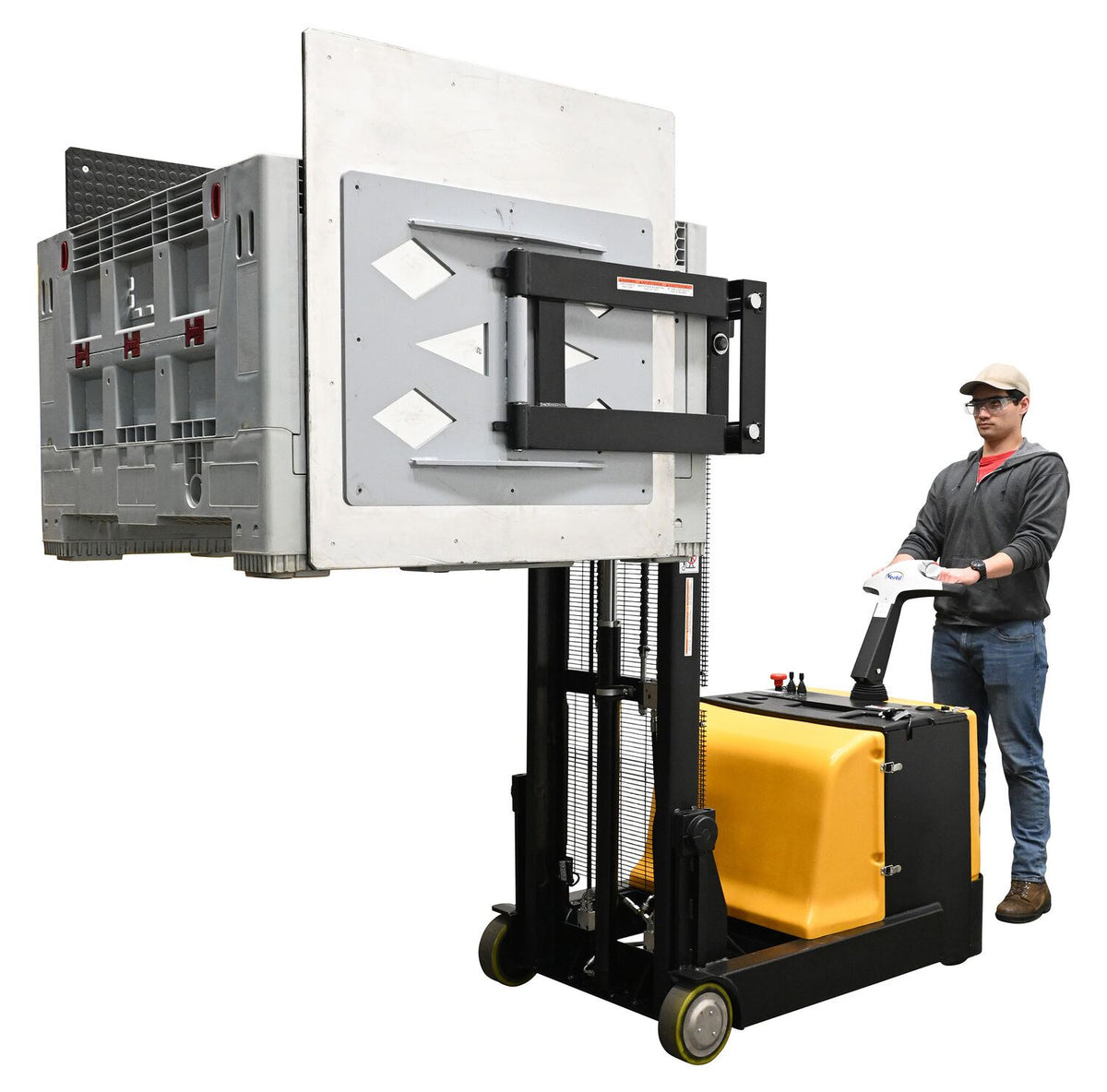 Vestil Counter Balanced Powered 27 In. - 51 In. Bale Clamp Lifter 800 Lb. Capacity Black/Yellow