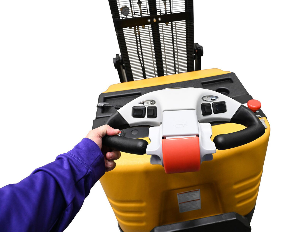 Vestil Counter Balanced Powered 27 In. - 51 In. Bale Clamp Lifter 800 Lb. Capacity Black/Yellow