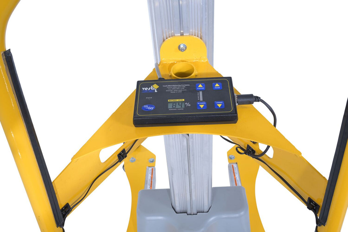 Vestil Quick Lift DC Powered Pallet Stretch Wrap Machine 88 In. Maximum Wrap Length Yellow