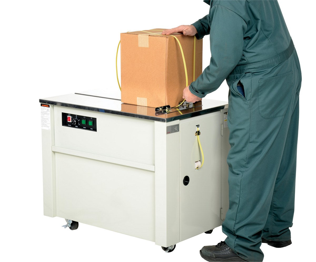 Vestil Semi-Automatic Strapping Machine 23 In. x 35-1/2 In. x 30 In. Cream