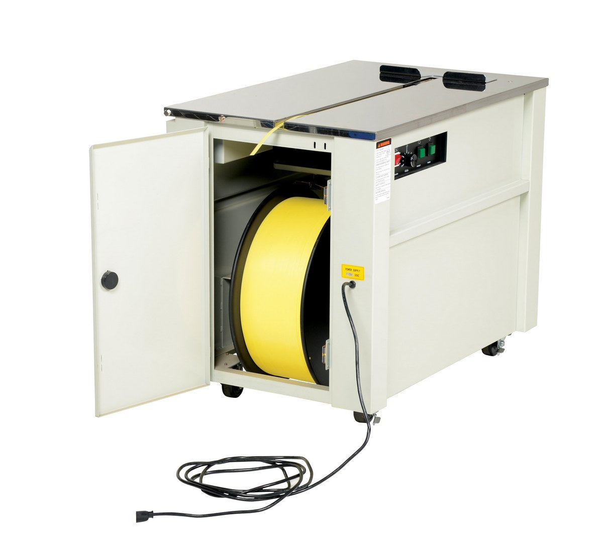 Vestil Semi-Automatic Strapping Machine 23 In. x 35-1/2 In. x 30 In. Cream