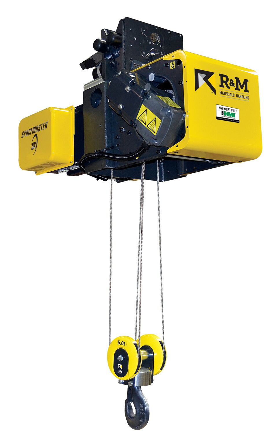 Vestil Steel Electric Wire Rope Hoist 460 Volt Three Phase 10,000 Lb. Capacity Yellow/Black