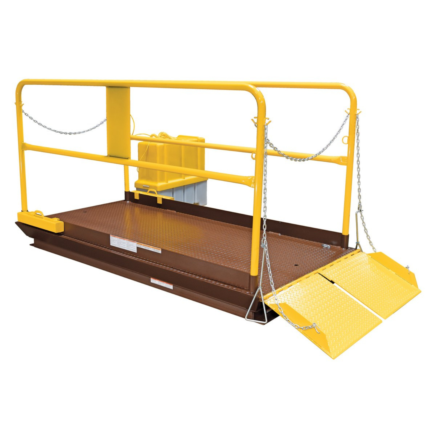 Vestil Steel Premium Truck Scissor Dock Lift 6 Ft x 8 Ft 10,000 Lb. Capacity Brown/Yellow