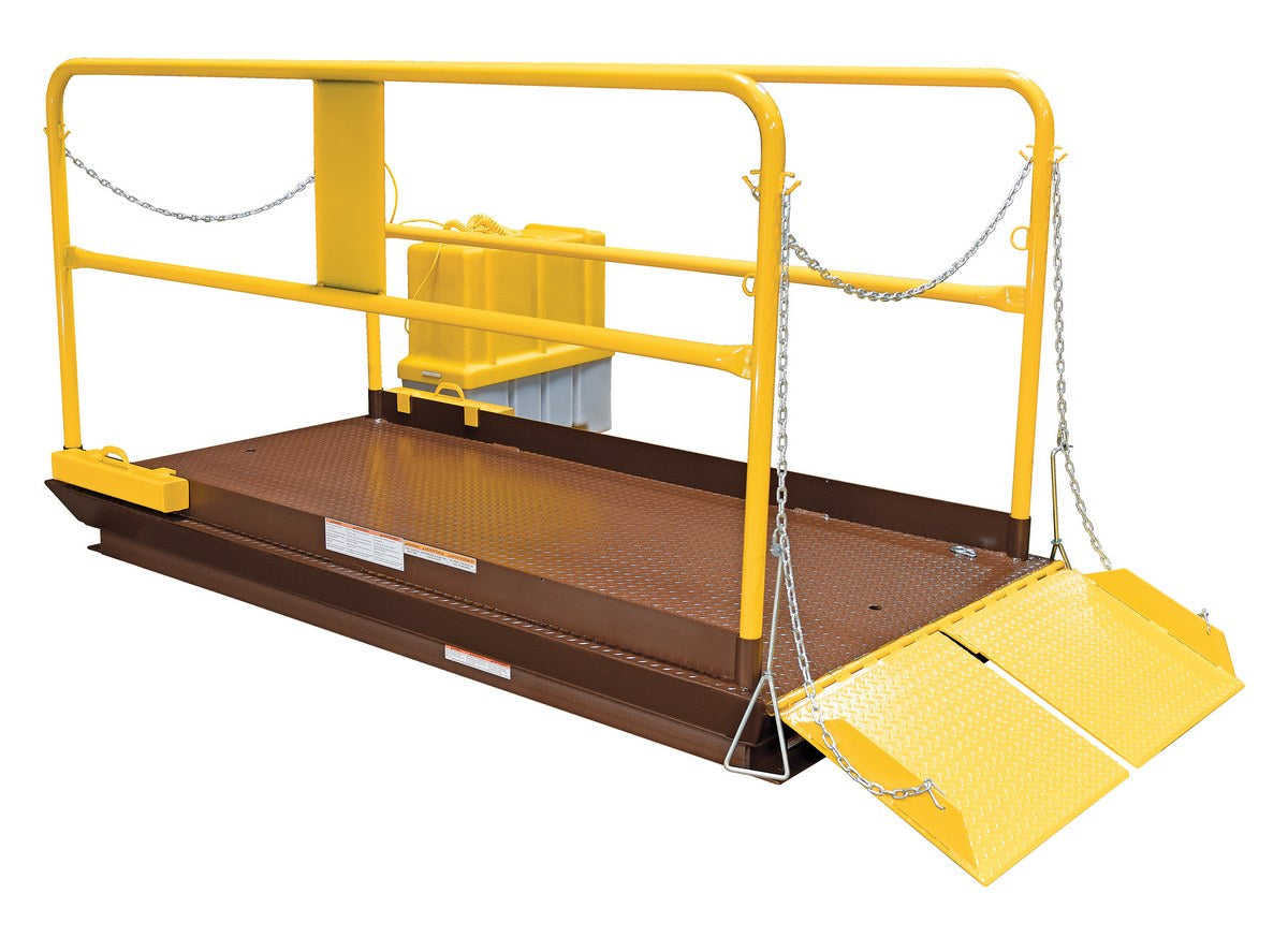 Vestil Steel Premium Truck Scissor Dock Lift 8 Ft x 10 Ft 8,000 Lb. Capacity Brown/Yellow