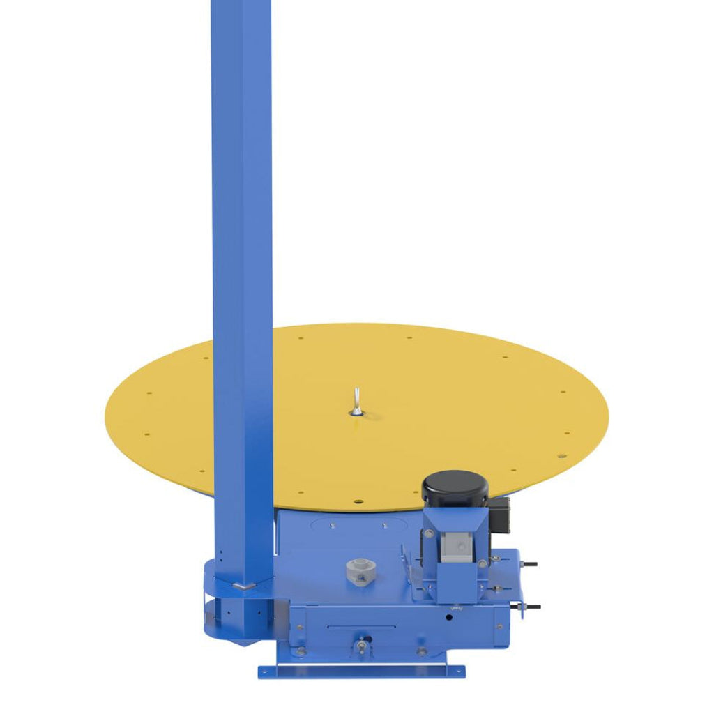 Vestil Steel Semi-Automatic Stretch Wrap Machine 50 In. Turntable Diameter 4,000 Lb. Capacity Blue / Yellow